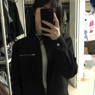 Street Suede Crop Snap Jacket