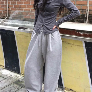 Comfort Hem Stopper Elastic Wide Long Pants