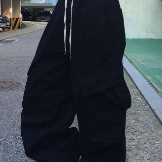 Diagonal Balloon Fit Wide Cargo Long Pants