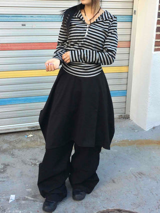 Diagonal Balloon Fit Wide Cargo Long Pants