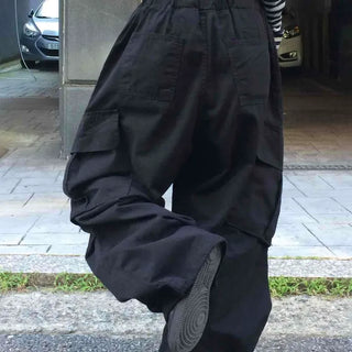 Diagonal Balloon Fit Wide Cargo Long Pants