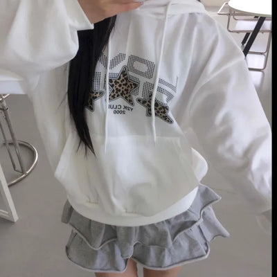 Vintage Loose Fit Autumn Leopard Hoodie
