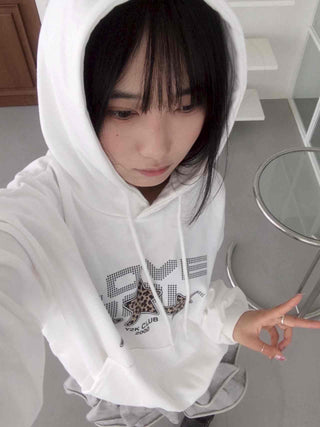 Vintage Loose Fit Autumn Leopard Hoodie