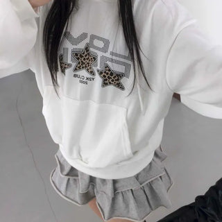 Vintage Loose Fit Autumn Leopard Hoodie