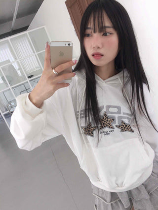 Vintage Loose Fit Autumn Leopard Hoodie