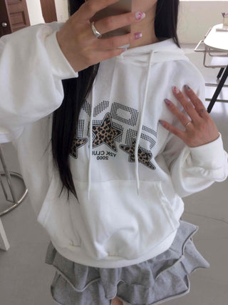 Vintage Loose Fit Autumn Leopard Hoodie