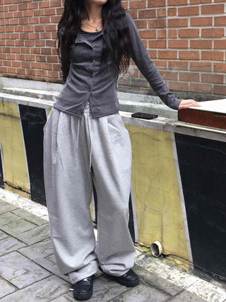 Striped Halter Neck Layered Long Sleeve T-shirt