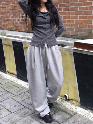 Striped Halter Neck Layered Long Sleeve T-shirt
