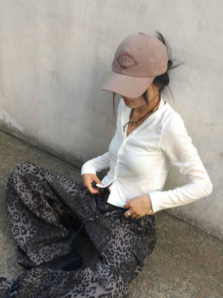 Casual Double Linen Halterneck Cardigan Set