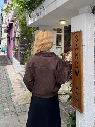 High-Quality Loose-Fit Suede Leather Jacket