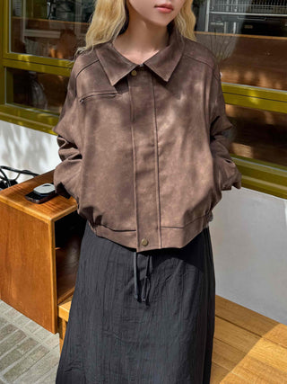 High-Quality Loose-Fit Suede Leather Jacket