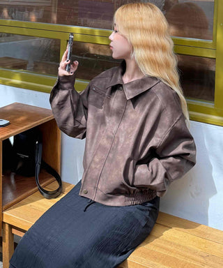 High-Quality Loose-Fit Suede Leather Jacket