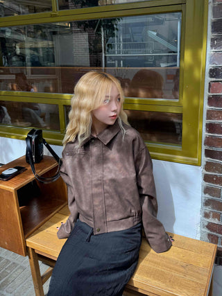 High-Quality Loose-Fit Suede Leather Jacket