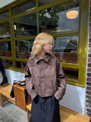 High-Quality Loose-Fit Suede Leather Jacket