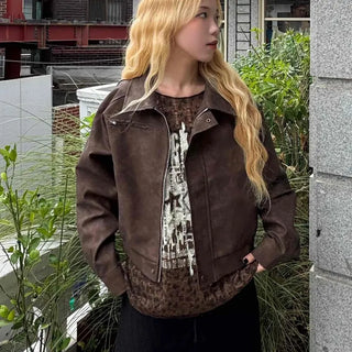 High-Quality Loose-Fit Suede Leather Jacket