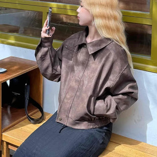 High-Quality Loose-Fit Suede Leather Jacket