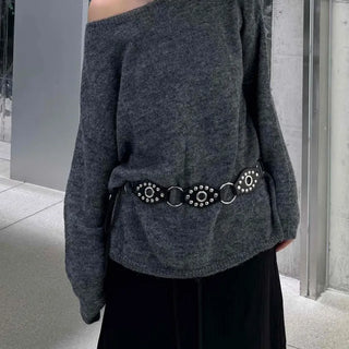 Romantic WoolWool Alpaca One-Shoulder Knit