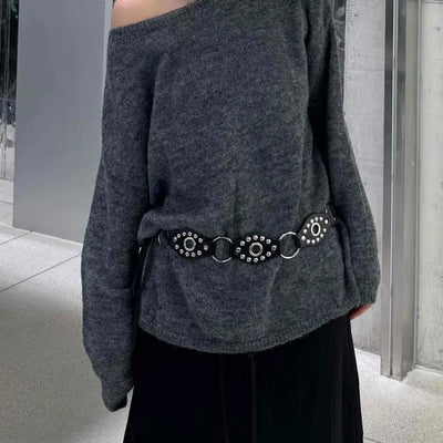 Romantic WoolWool Alpaca One-Shoulder Knit