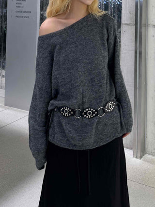 Romantic WoolWool Alpaca One-Shoulder Knit
