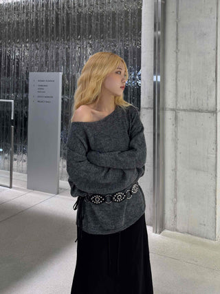 Romantic WoolWool Alpaca One-Shoulder Knit