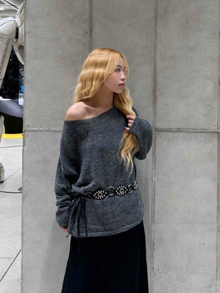 Romantic WoolWool Alpaca One-Shoulder Knit