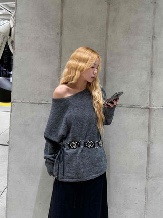 Romantic WoolWool Alpaca One-Shoulder Knit