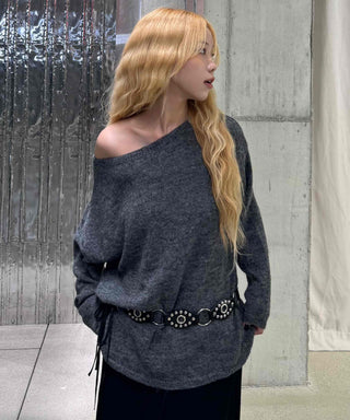 Romantic WoolWool Alpaca One-Shoulder Knit