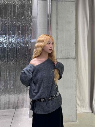 Romantic WoolWool Alpaca One-Shoulder Knit