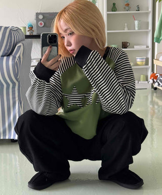 Street Style Striped Patch Sweatshirt