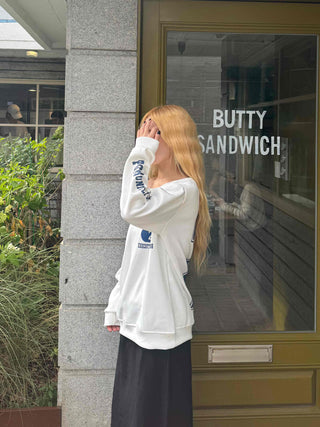 Simple Trendy Number Two Off-Shoulder Sweatshirt
