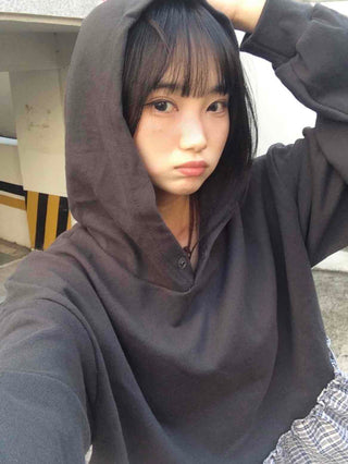 Urban Layer Check Frill Vintage Hoodie