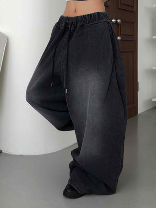 Casual Mega Balloon Fit Denim Long Pants