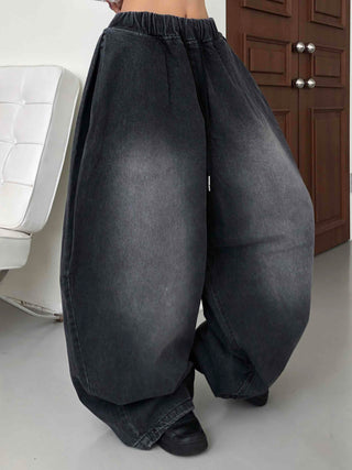 Casual Mega Balloon Fit Denim Long Pants
