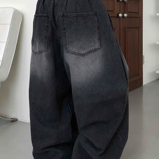 Casual Mega Balloon Fit Denim Long Pants