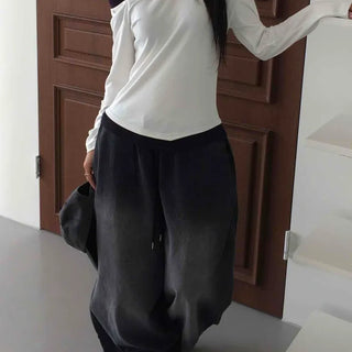 Casual Mega Balloon Fit Denim Long Pants