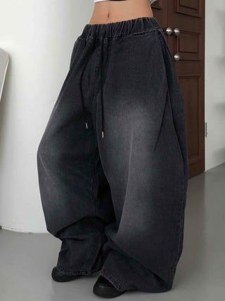 Casual Mega Balloon Fit Denim Long Pants