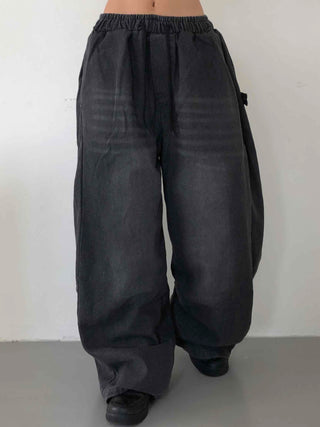 Basic Side Pintuck Denim Long Pants