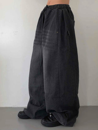 Basic Side Pintuck Denim Long Pants