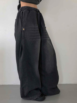 Basic Side Pintuck Denim Long Pants