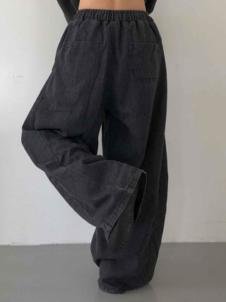 Basic Side Pintuck Denim Long Pants