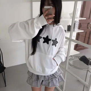 Natural Kitsch Star Patch Hoodie