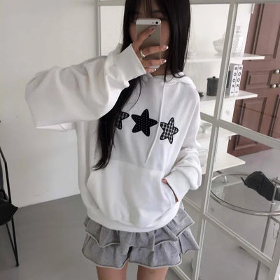 Natural Kitsch Star Patch Hoodie