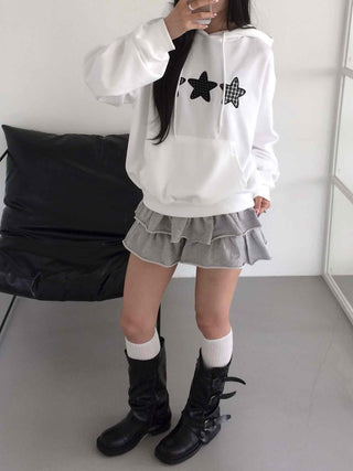 Natural Kitsch Star Patch Hoodie