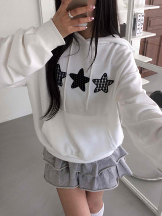 Natural Kitsch Star Patch Hoodie