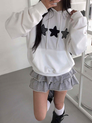 Natural Kitsch Star Patch Hoodie