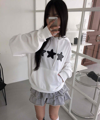 Natural Kitsch Star Patch Hoodie