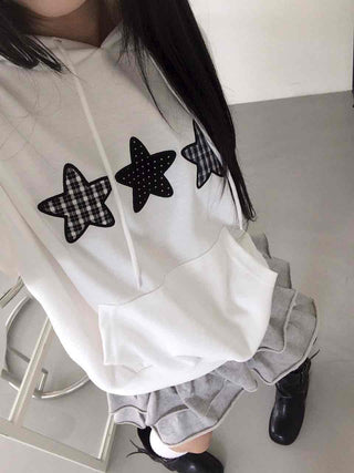 Natural Kitsch Star Patch Hoodie