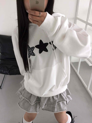 Natural Kitsch Star Patch Hoodie