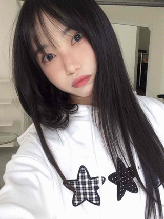 Natural Kitsch Star Patch Hoodie
