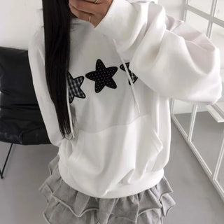 Natural Kitsch Star Patch Hoodie